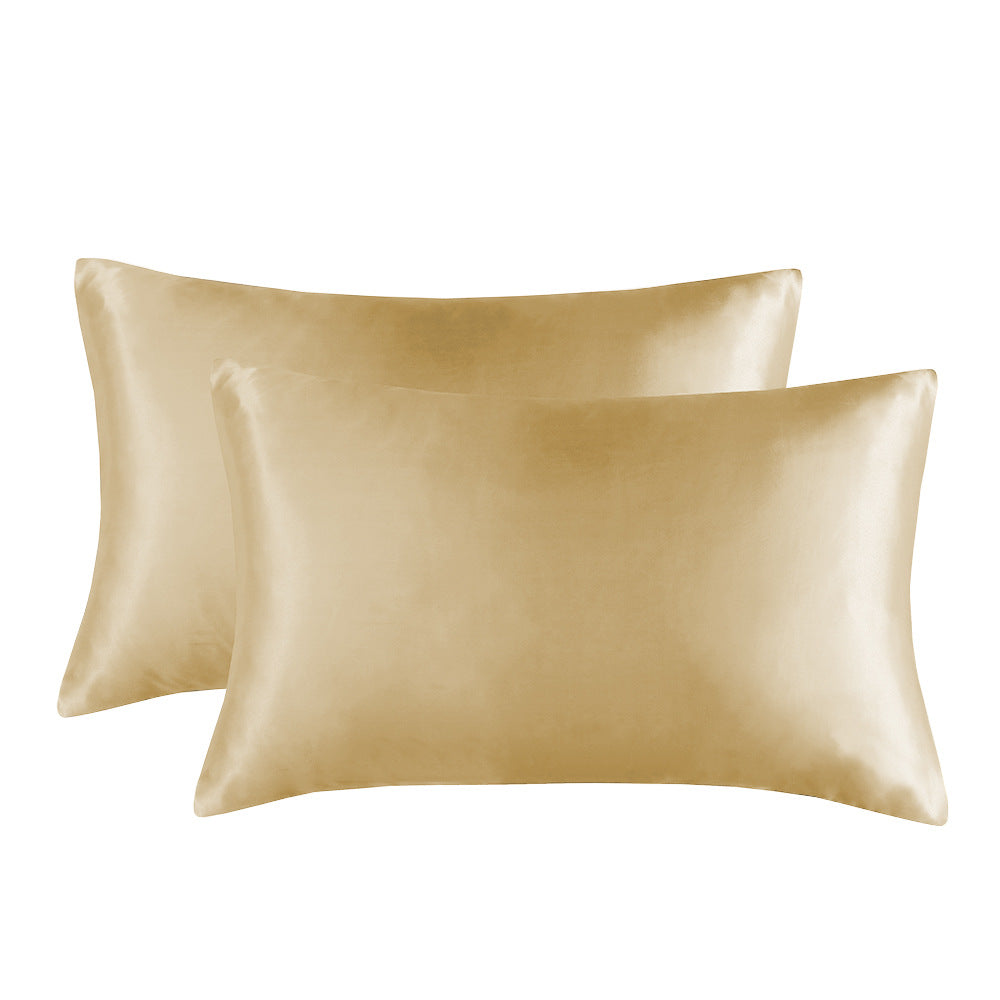 Imitation Silk Pillowcase - Solid Color - Calm Cloud Bedding